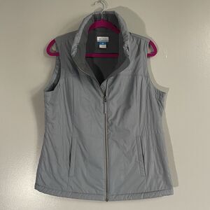 Women’s Columbia Full Zip Vest Gray Large Fleece Lined Sleeveless